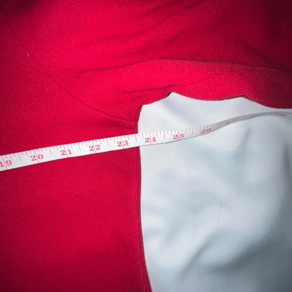 Karen Scott Sport Full Zip Knit Sweater Red Drawstring Neck Size XL - Picture 5 of 6